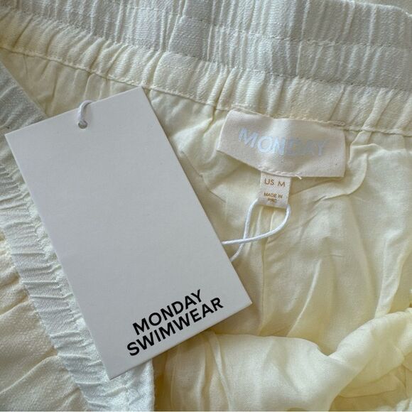 MONDAY Swimwear Tahiti Pants in Ivory New With Tags Size Medium - Picture 9 of 15